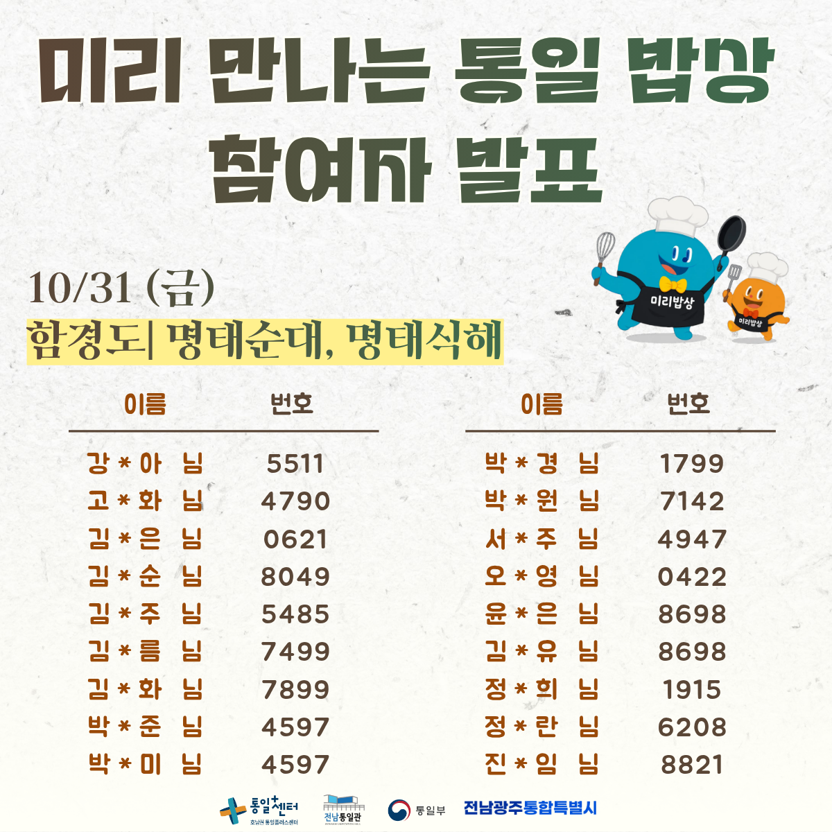 미리밥상 참여자 발표